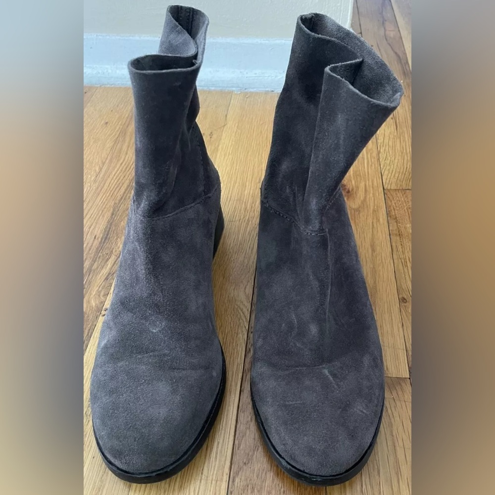EILEEN FISHER brown suede leather short boots booties 6.5